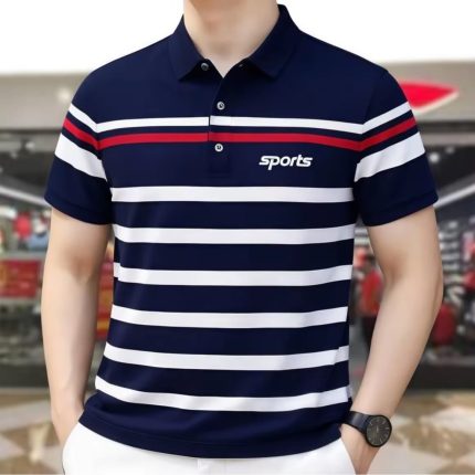 Striped Premium Polo Shirt – Export Quality PK Cotton Polo